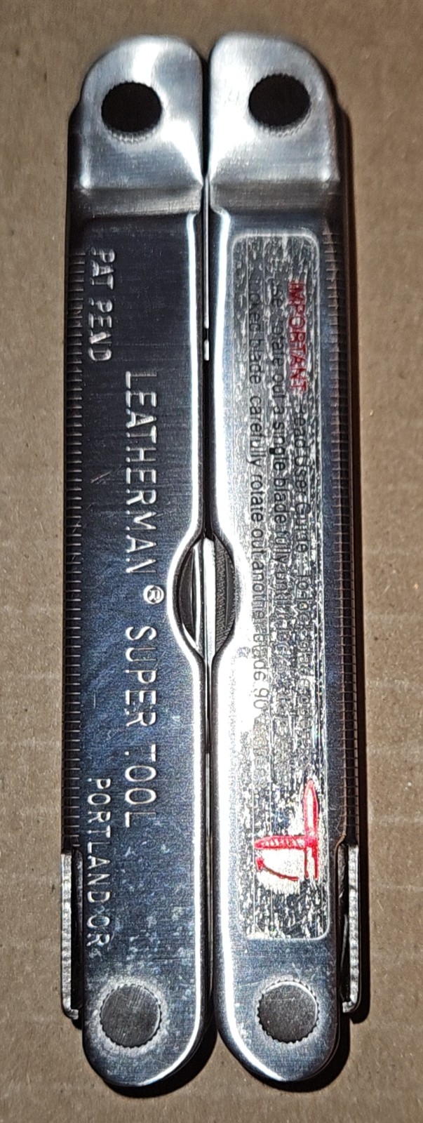 Vintage Leatherman Super Tool Pat Pend Has Columbia Gas Engraved On Side