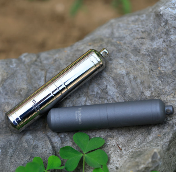 Pure Titanium Waterproof Pill Case Keychain pill Holder Container Organizer EDC