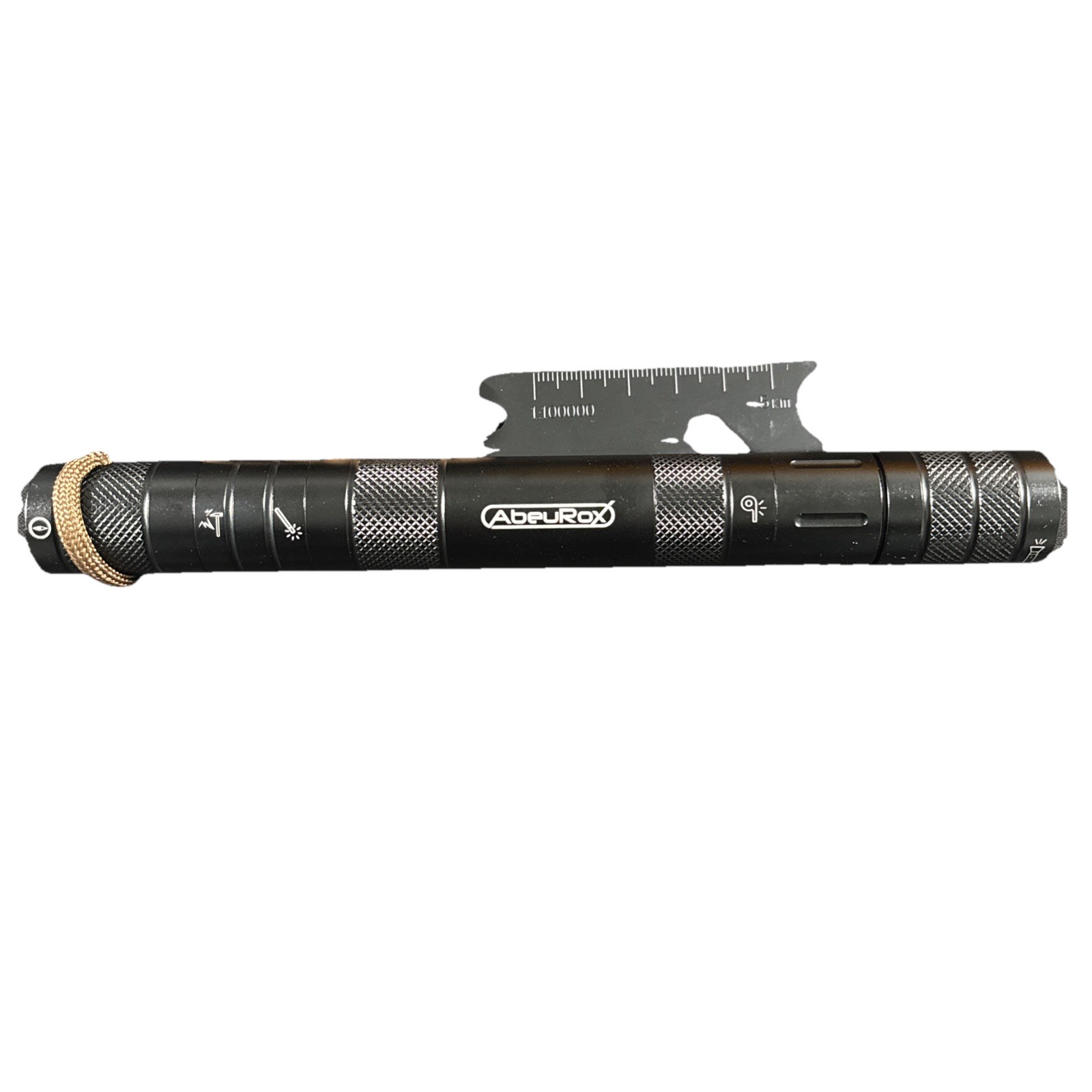 AbeuRox Multifunctional Tactical Survival Tool Fire starter Whistle Flashlight