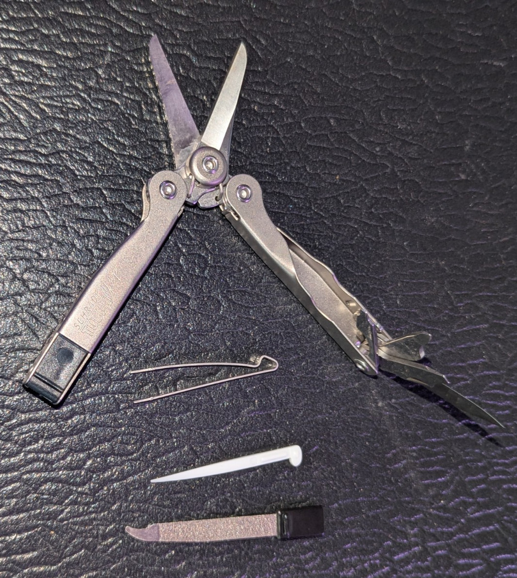 Vintage Schrade USA Tough Chip Folding Multi Tool Multitool Scissors Knife