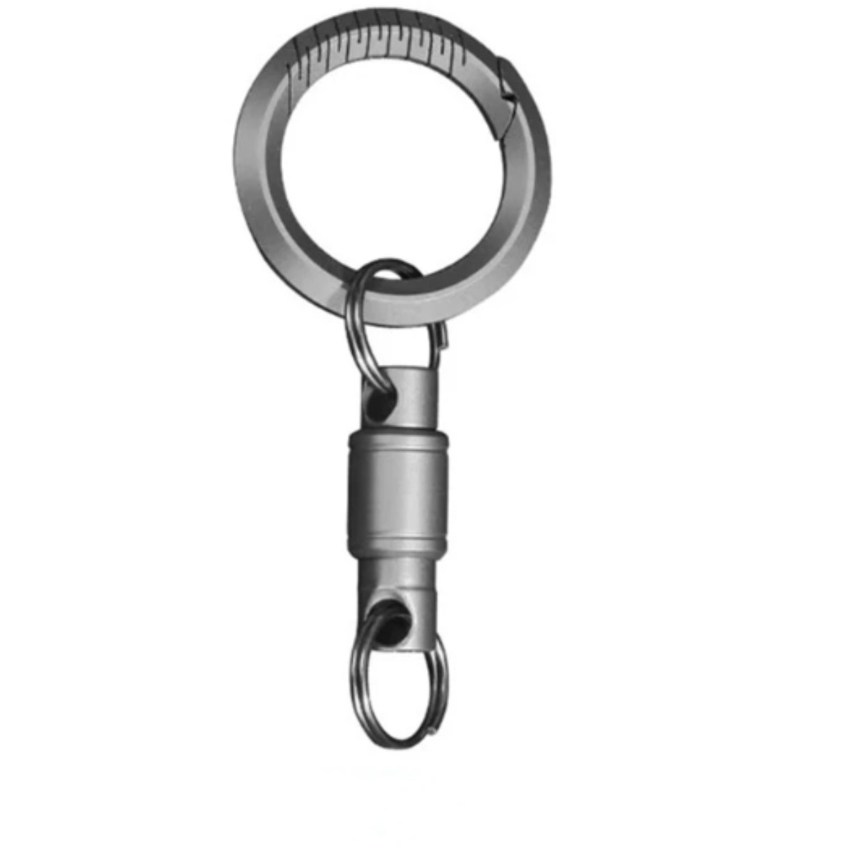 Lsand Timascus Insert Buckle Ring Portable Double Keychain Pendant EDC Tool