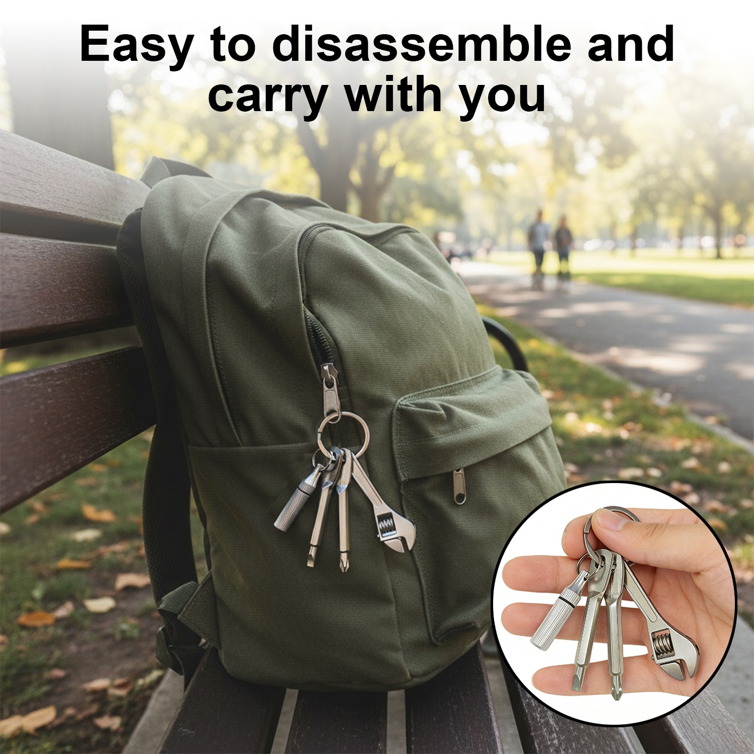 4 in 1 Portable Screwdriver Keychain Set, Multifunctional wrench keychain Tool