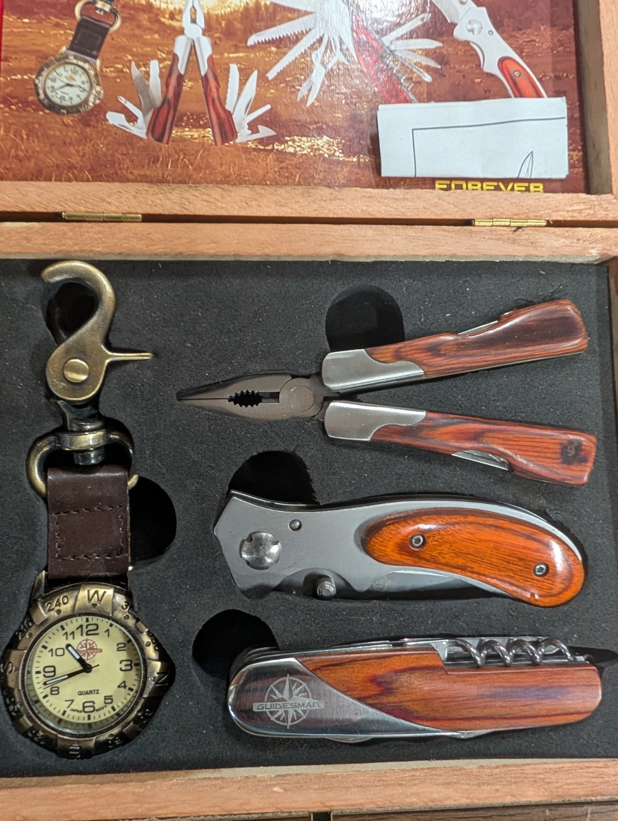 Guidesman 4 pc Classic tool set in box 243-2880 Broken clasp on watch! Guarantee