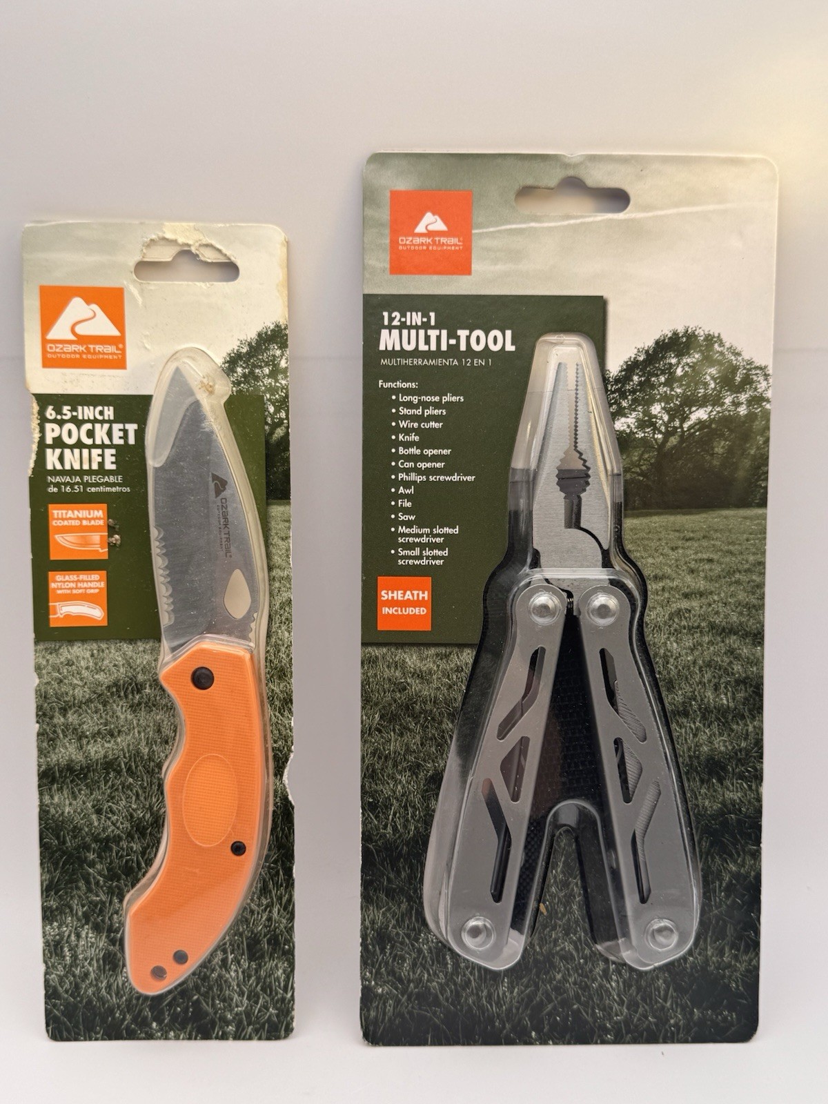 Ozark Trail 12 in 1 Multi Tool W/ Sheath & 6.5 Inch Pocket Knife *BRAND NEW!*