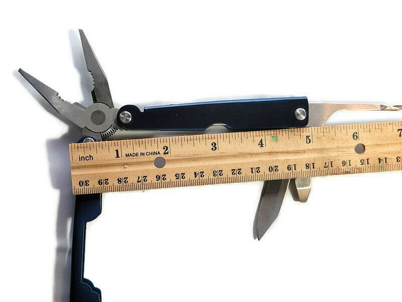 2 Multi Tools Knife Pliers Saw Bottle Opener Kit Pocket Folding Multitools Blue