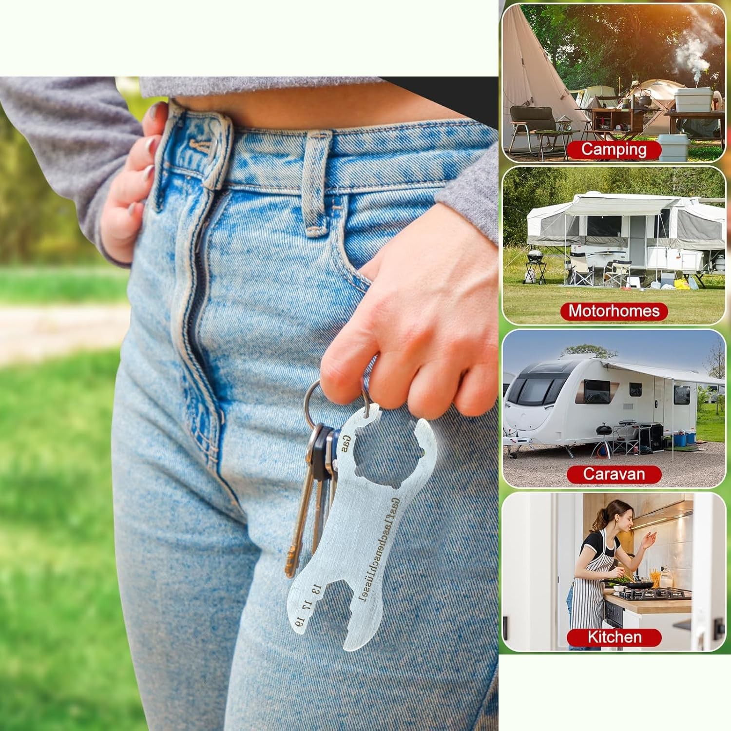 Stainless Steel Cylinder Key – Multi Function Regulator Key with Integrated…