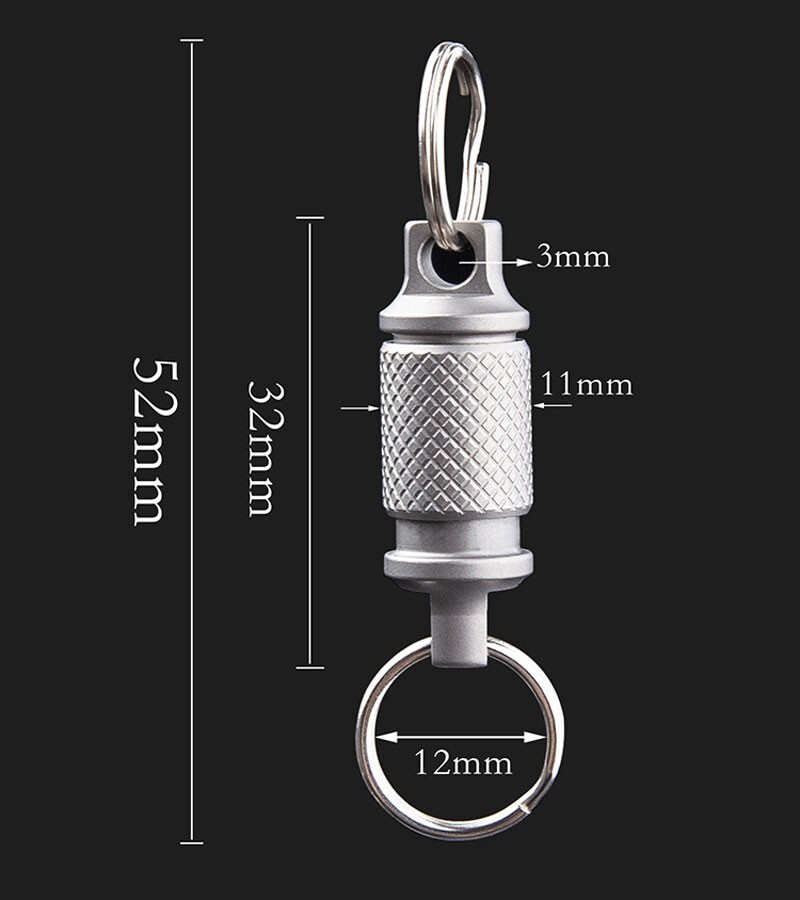 Titanium Alloy Insert Buckle Gimbal Ring Portable Double Keychain Pendant EDC