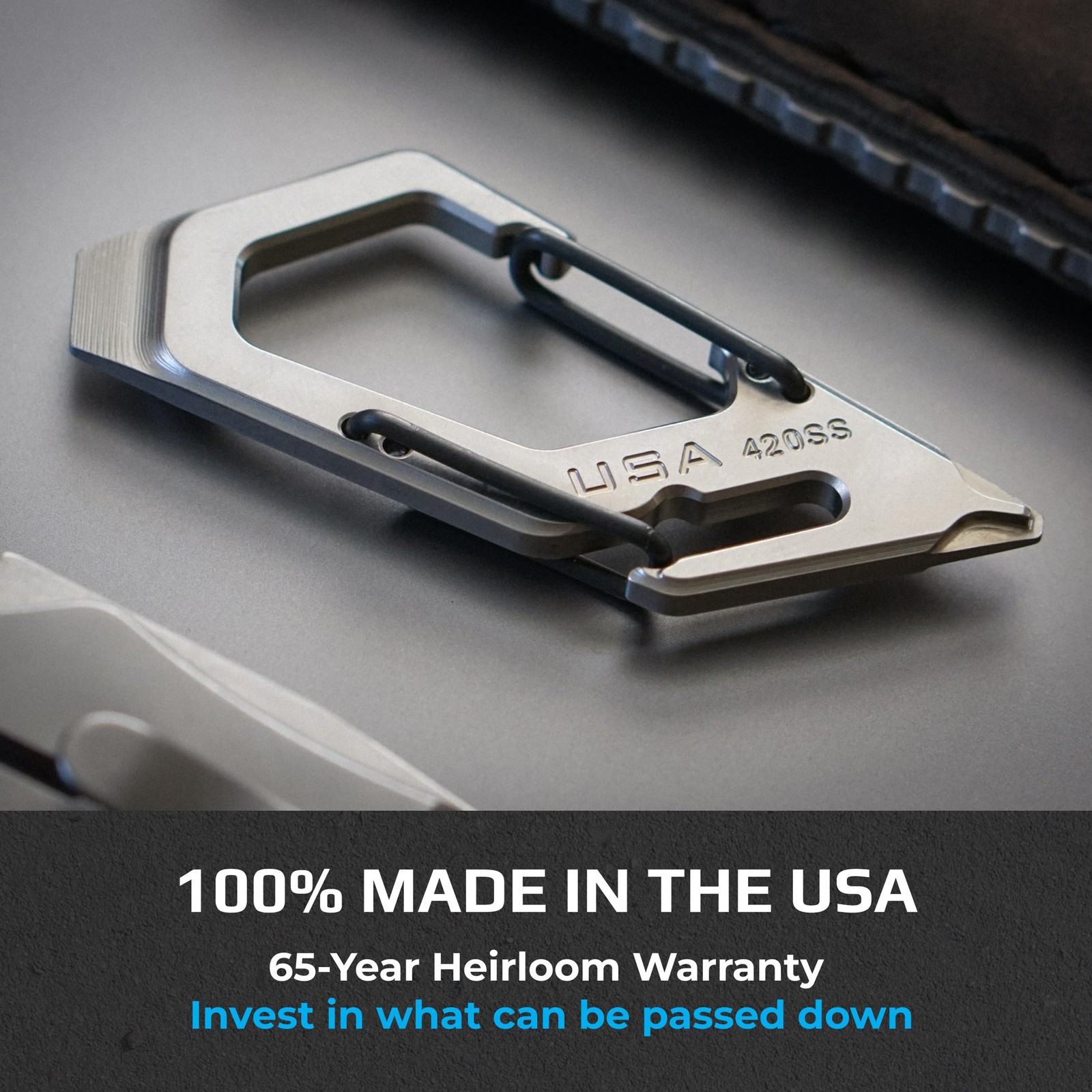 Talon Carabiner Clip Multi-Tool, 420 Stainless Steel Quick Release Keychain M…