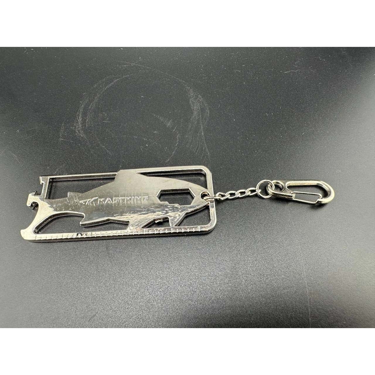 KastKing Shark Fishing Multi-Tool Keychain Silver Bottle Opener Ruler 039