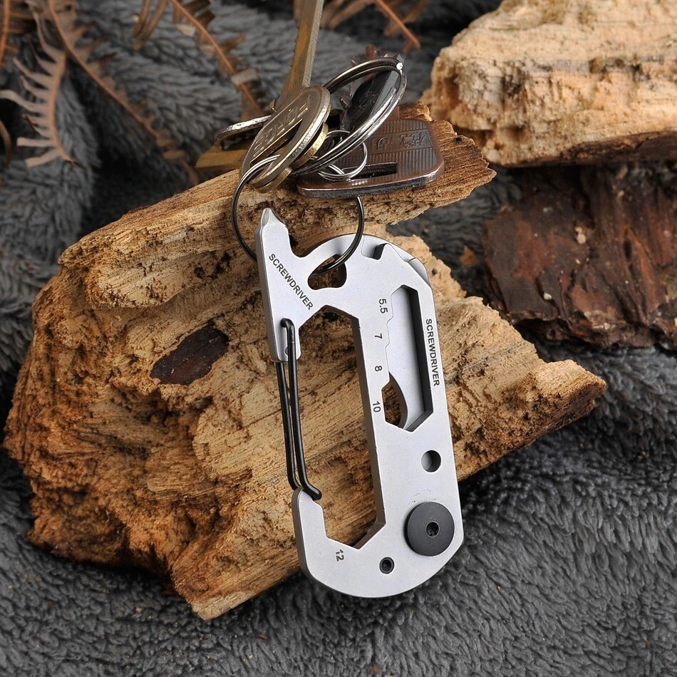 Multi Function Purpose Keyring Keychain Escape Tool Wrench Key Ring Chain Travel