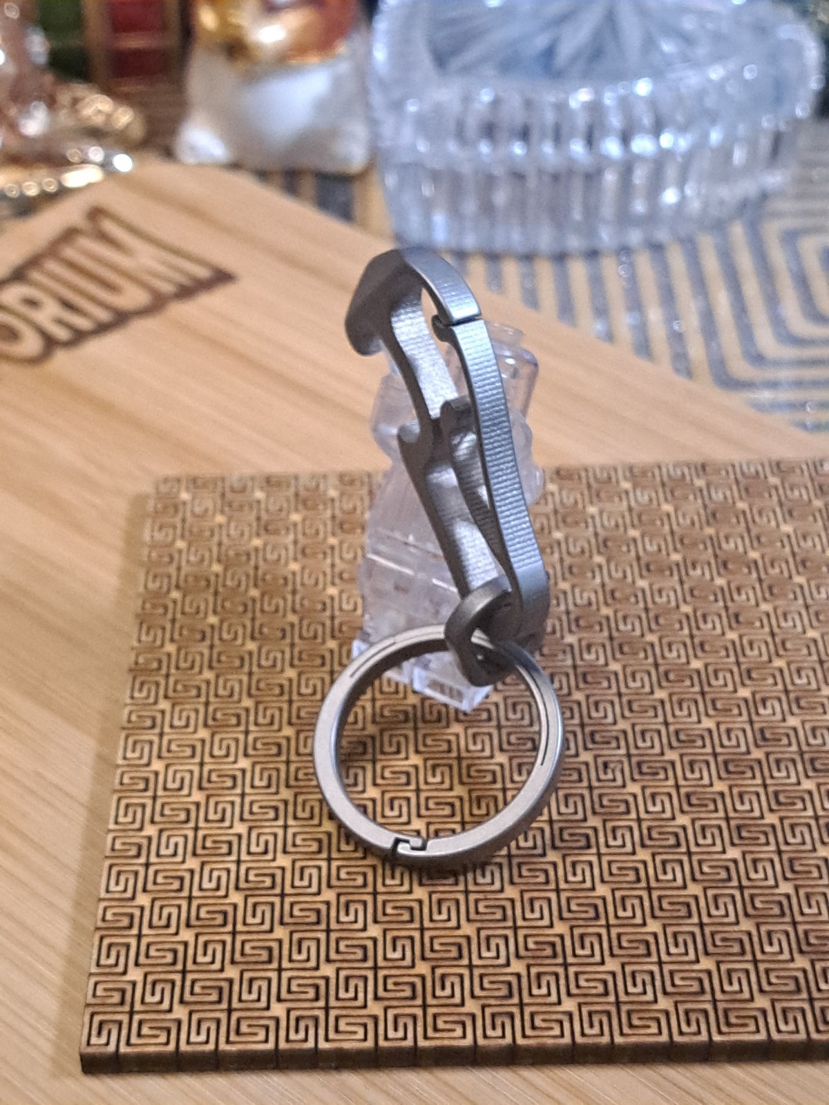 Mini EDC Titanium Carabiner Keychain With Built-in Bottle Opener