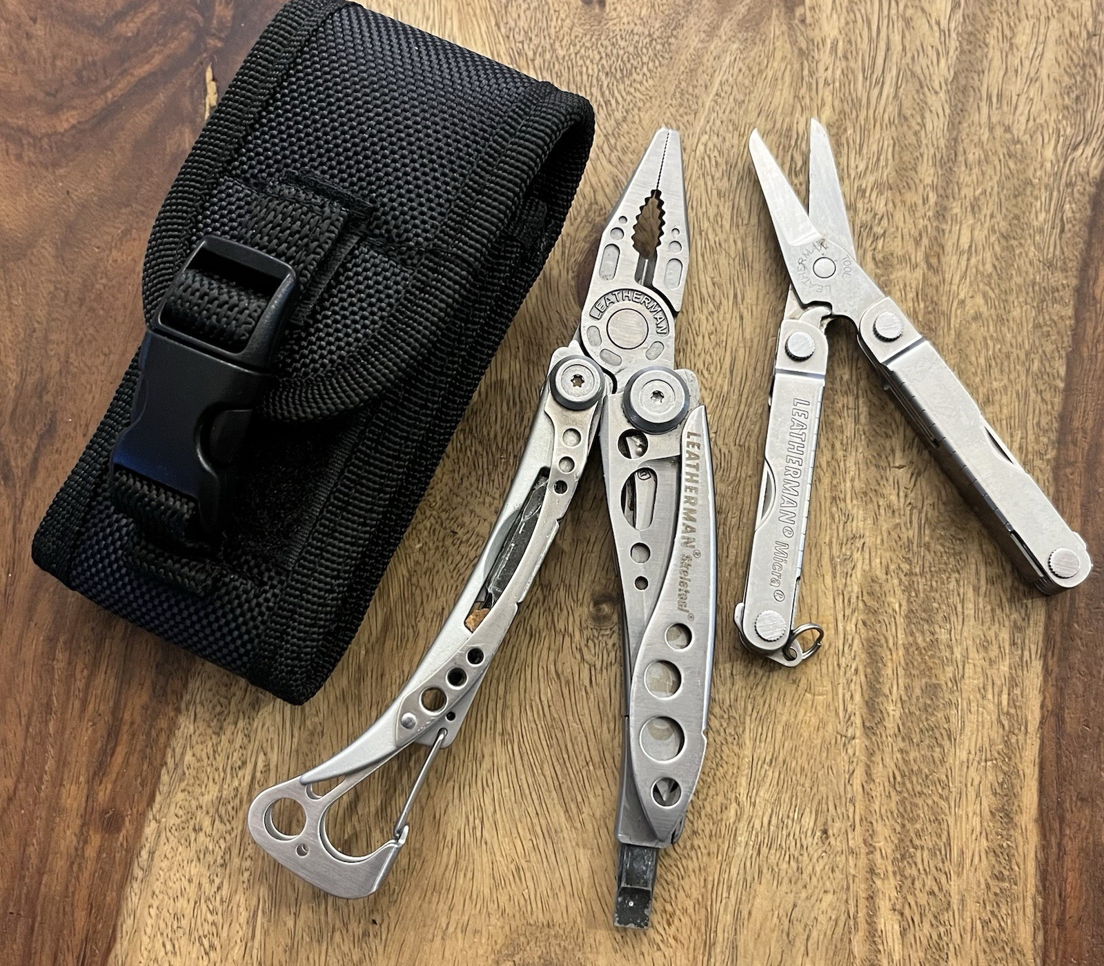 2022 Leatherman Skeletool & MICRA MultiTools SUPER NICE!! w/New Molle Sheath