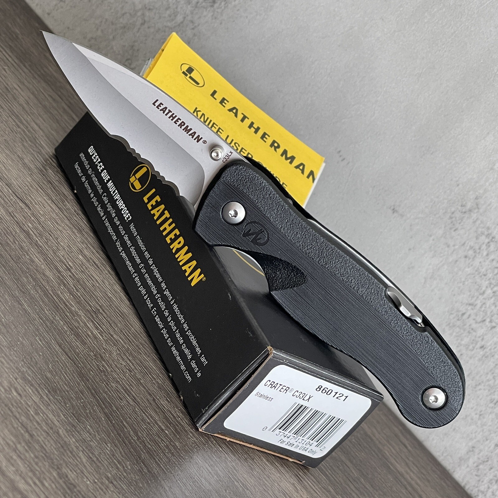 Leatherman Crater C33LX / C 33 LX Knife-Multitool; 420HC Combo Blade Launcher