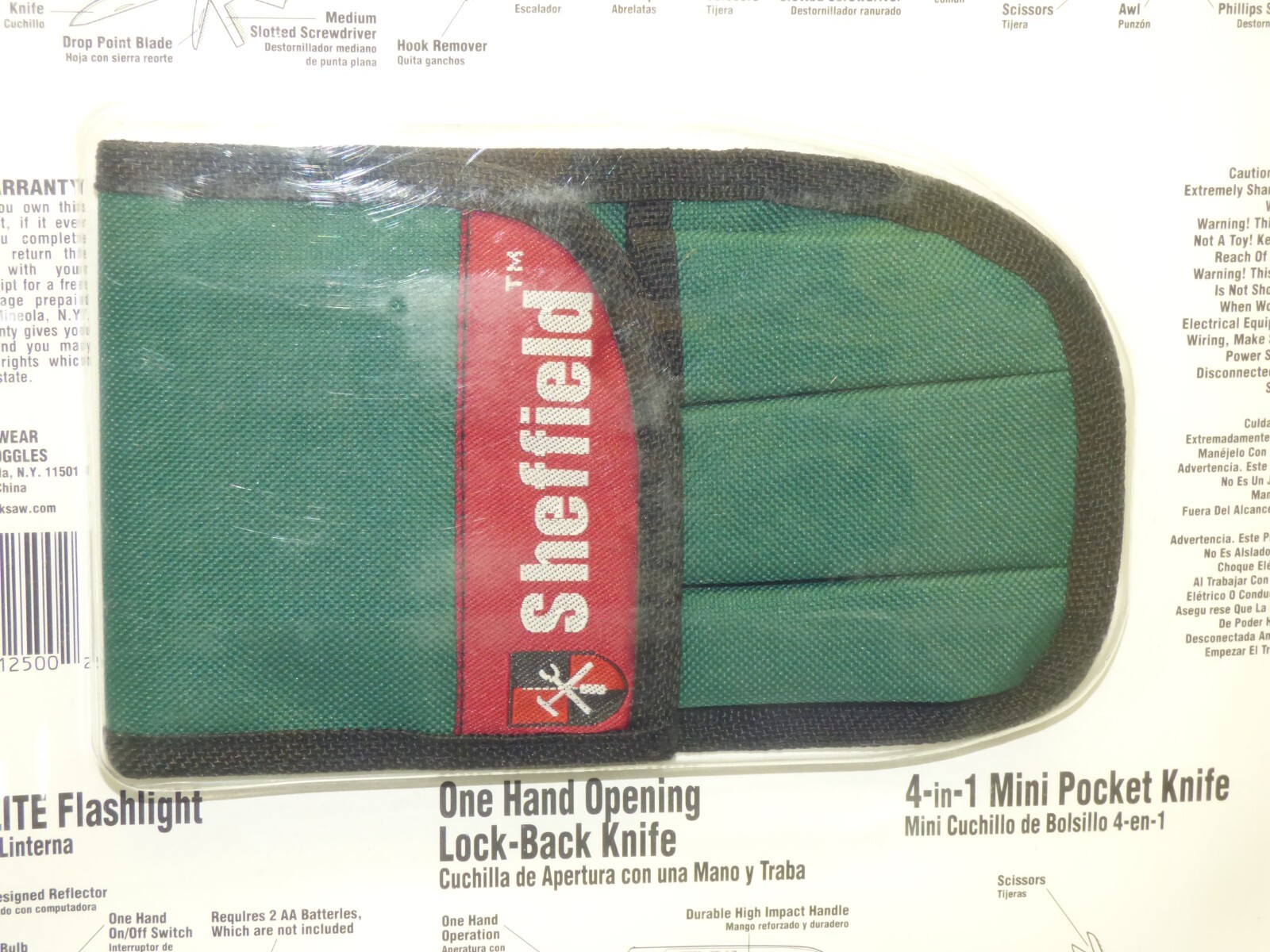 NIP Sheffield Brand NOS 6 Pc Tool Kit 3 Pocket Knife 2 Multi Tool & Flashlight