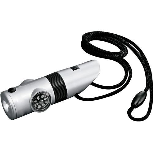 Survival Outdoor Multi Tool Whistle Compass LED 7 in 1 Flashlight