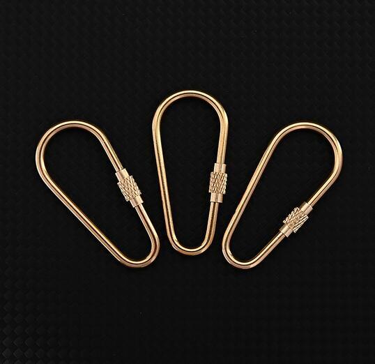 5PCS Mini Brass O Shape Ring EDC Screw Lock Carabiner Backpack Hook Keychain