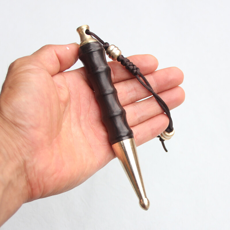 1 PC Brass+Ebony Tactical Cool Stick 155*23MM Outdoor Stick Tool w/Bead EDC