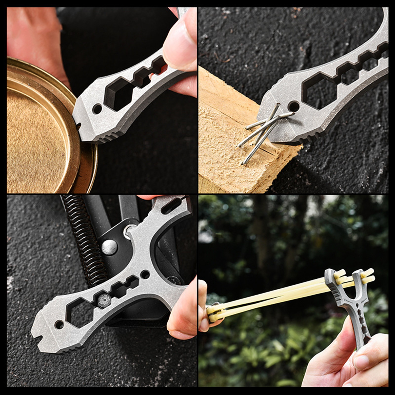 CNC Titanium Alloy Pocket Pry Bar Pendant Mini Crowbar Opener Keychain Multi EDC