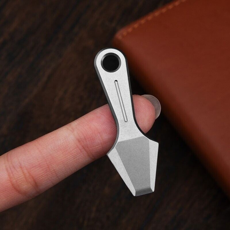 Mini Titanium Keychain Pry Bar Crowbar Necklace Pendant Pocket EDC Tool Outdoor