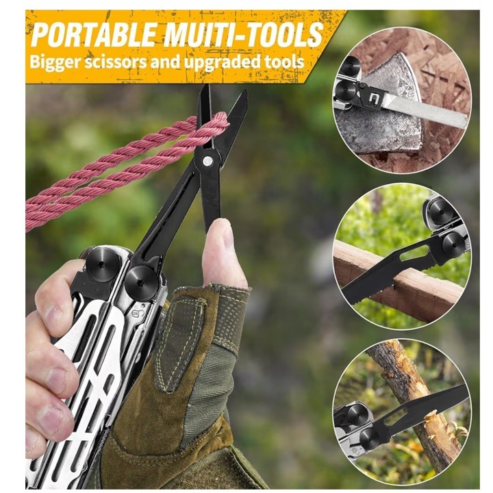 Multitool Pliers Pro BI2045, Stainless Steel 31-In-1 Multi Tool Pliers with Repl