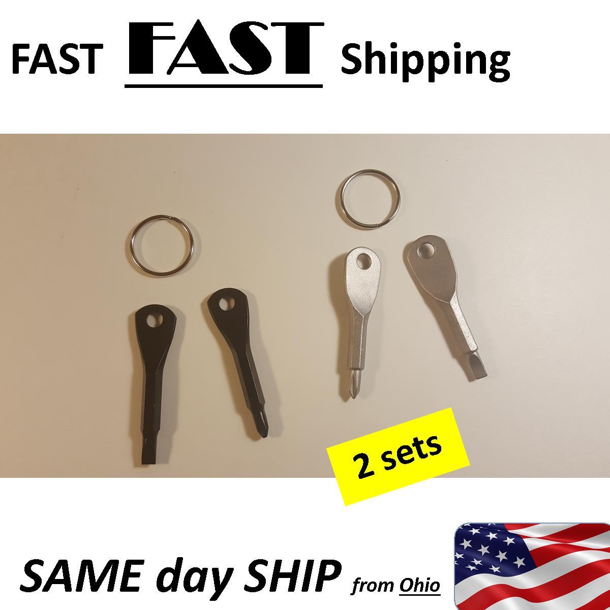 Key size SCREWDRIVER – fits on your key chain — 2 SETS