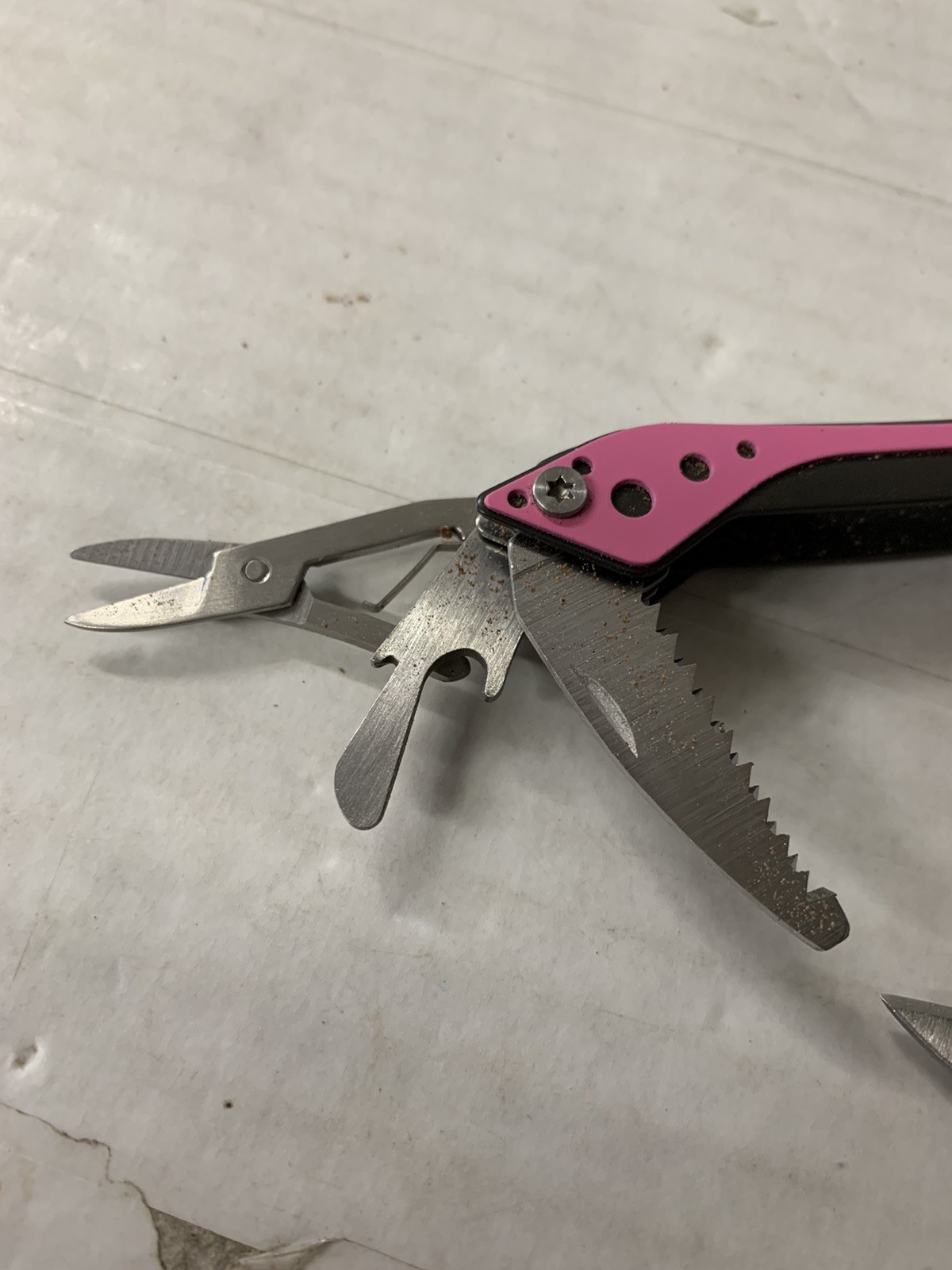 Cabela’s 7-in-1 Mini Multi-Tool Pink Pocket Knife Pliers Saw Scissors Bottle Can