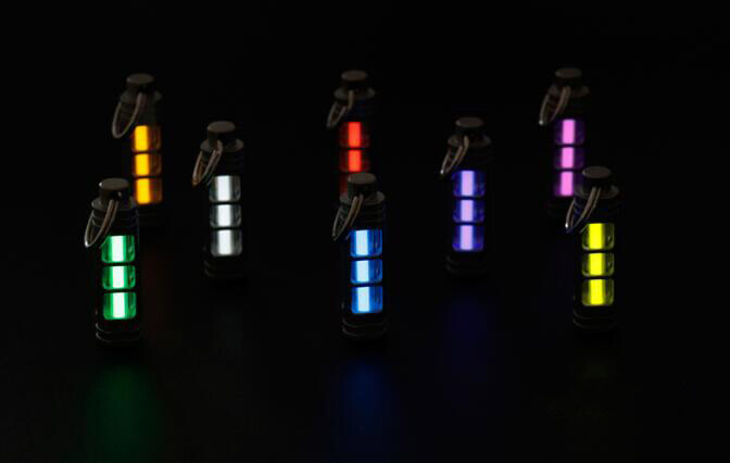 Titanium luminous Tube Pendants Paracord Beads Key Ring Necklace Pendants