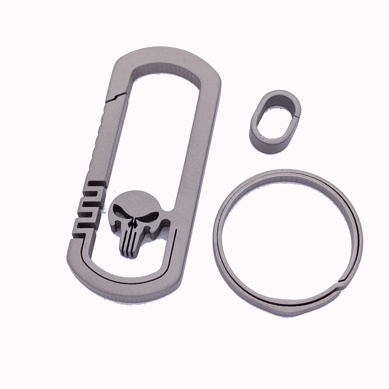 Titanium Alloy Skull Quick Release Hanging Buckle Car Keychain Key Ring EDC Gift