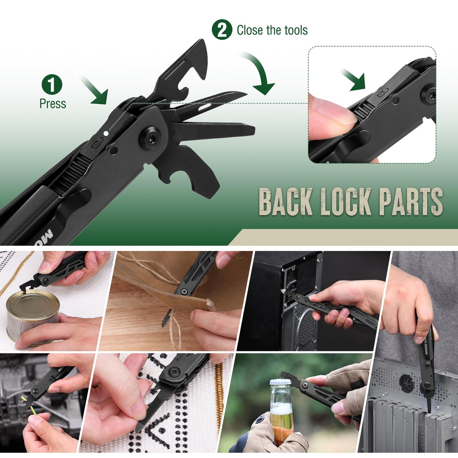 MOSSY OAK CNCMachined Multitool Pliers, 27in1 Multi Tool with Pocket Knife, F…