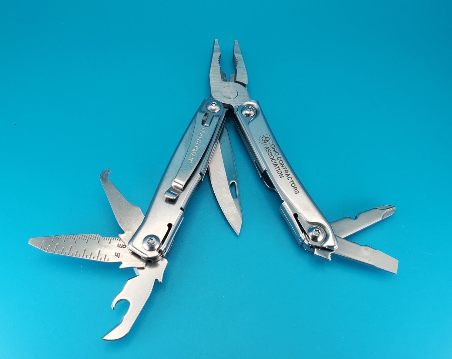 Leatherman Rev 3.8″ Multi-Tool, Stainless! OHIO CONTRACTORS ASSOCIATION