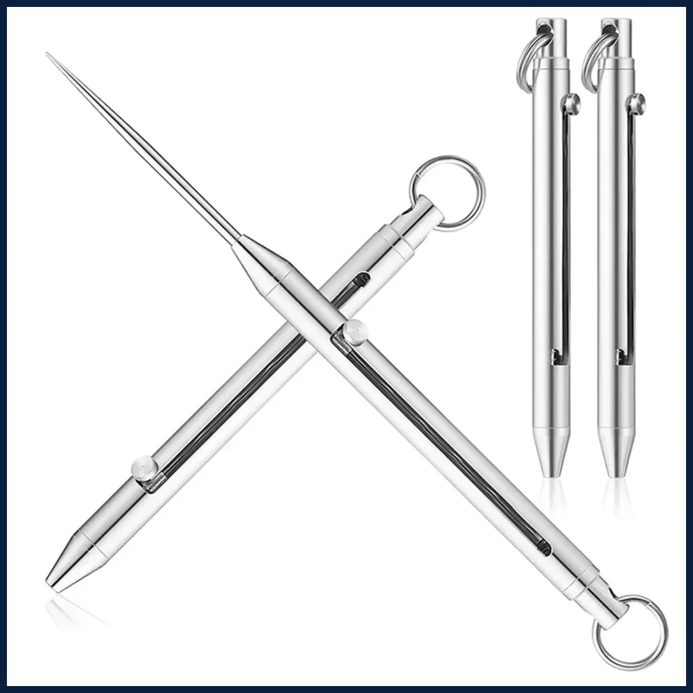 1pc Portable Titanium Toothpick with Keychain Holder Reusable Outdoor Tool – NEW