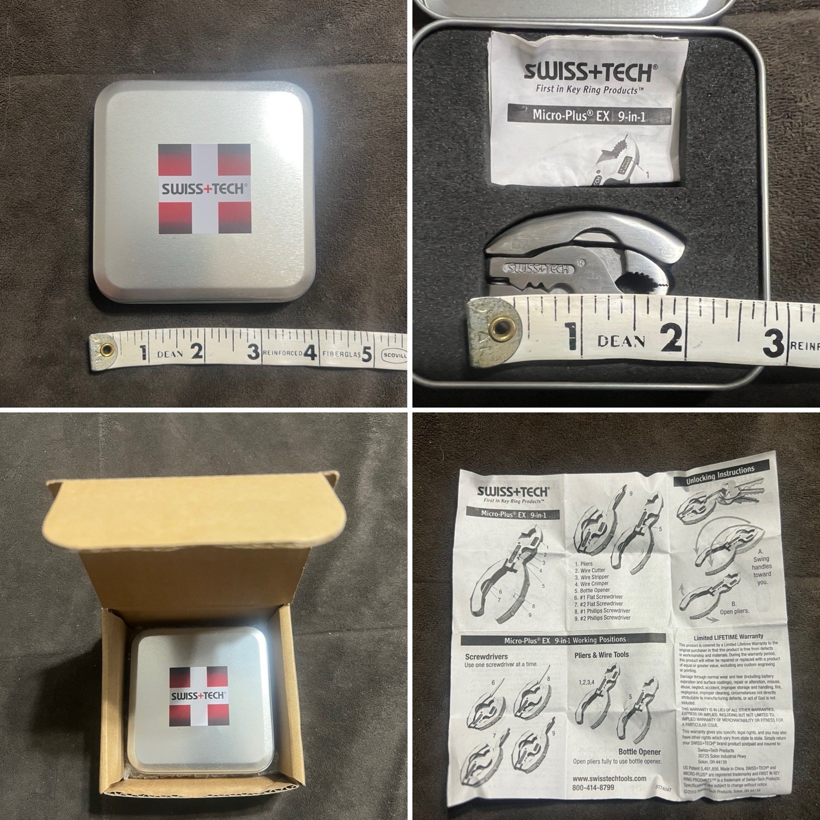 New NIB Swiss+Tech Micro Plus EX 9 In 1 Portable Pocket Multi-Tool