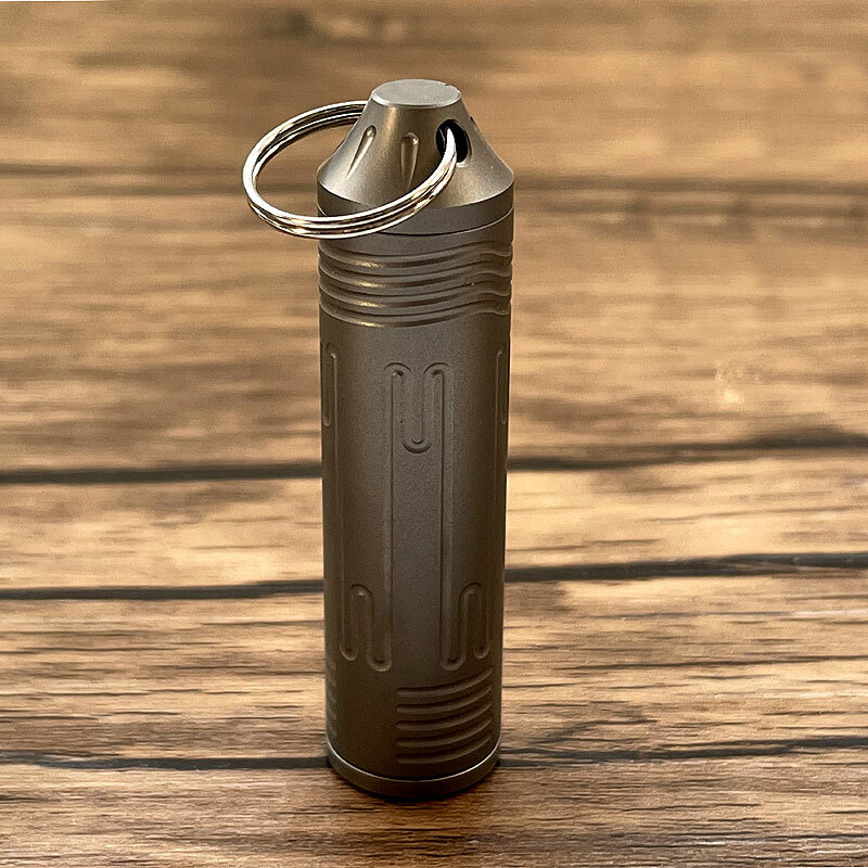 Hot Outdoor EDC TC4 Titanium Keychain Waterproof Box Sealed Medicine Bottle