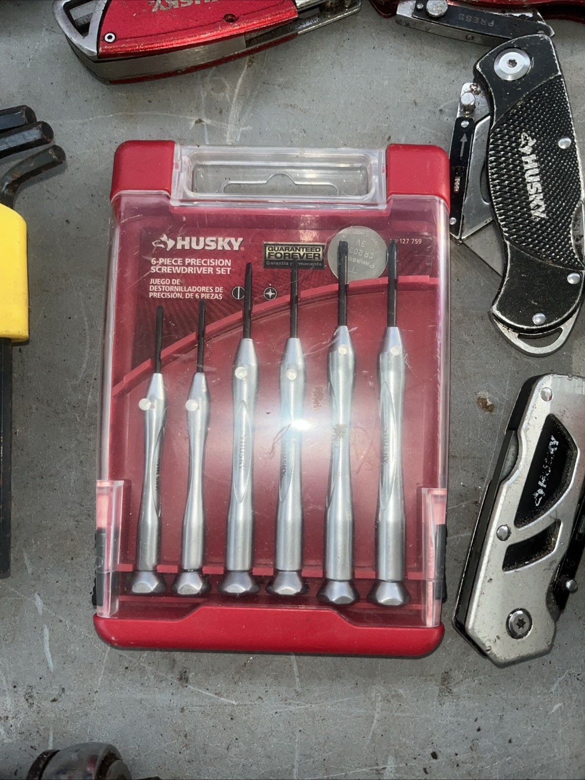 Lot of 49 Hand Tools Husky Tool Company Ratchet Screwdriver Utility Knives Allen