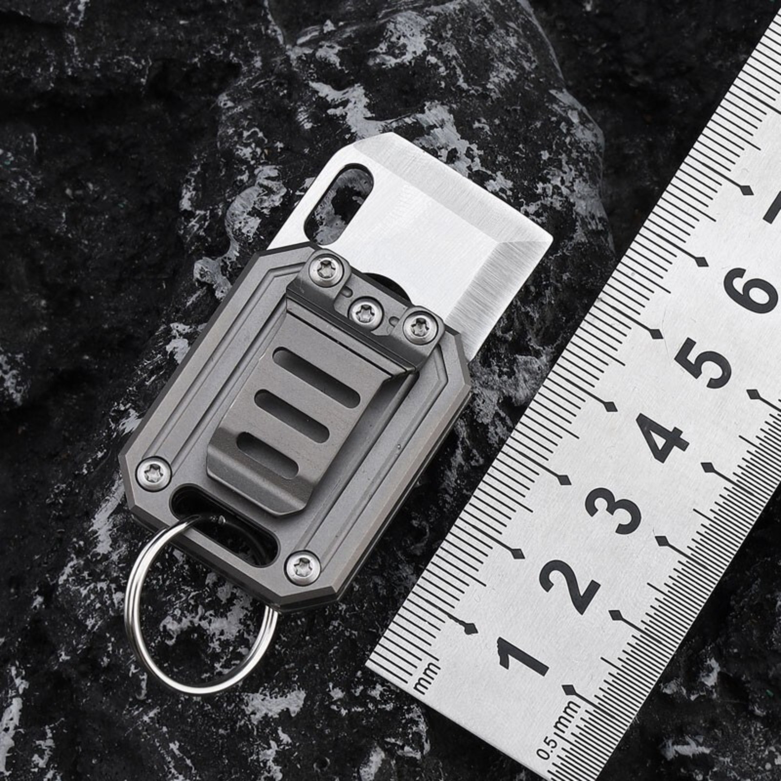 Titanium Alloy Mini Pocket Folding Knife Opener Keychain Outdoor EDC Multi Tools
