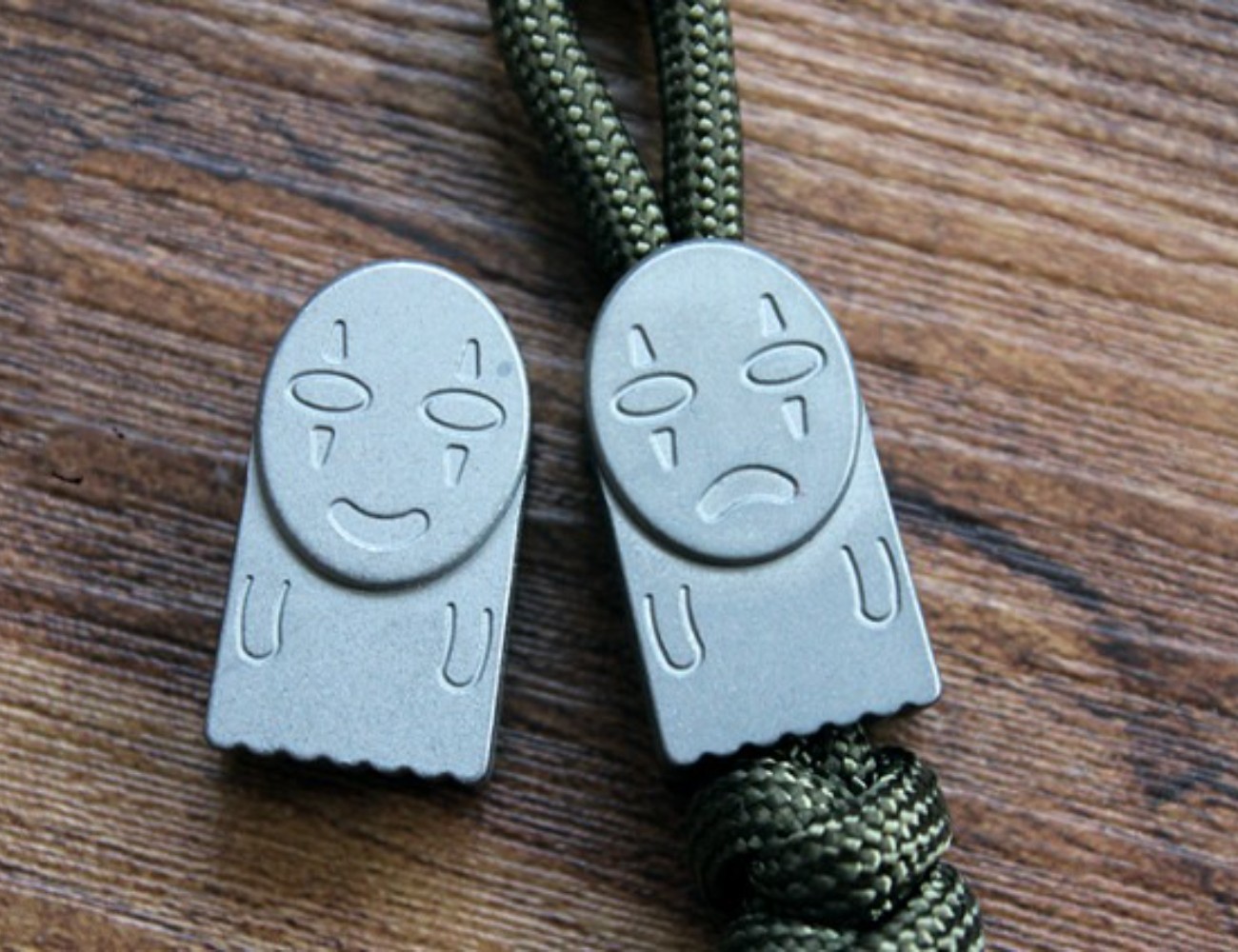 Titanium Alloy No Face Man Lanyard Beads Paracord Knife Cord Beads Pendants