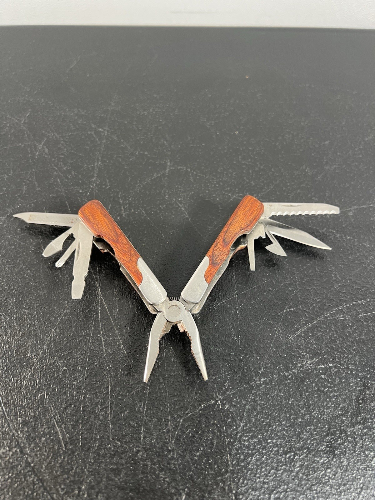 Sheffield Mini Multi-Tool with Wood Handles Pliers and Knife Set