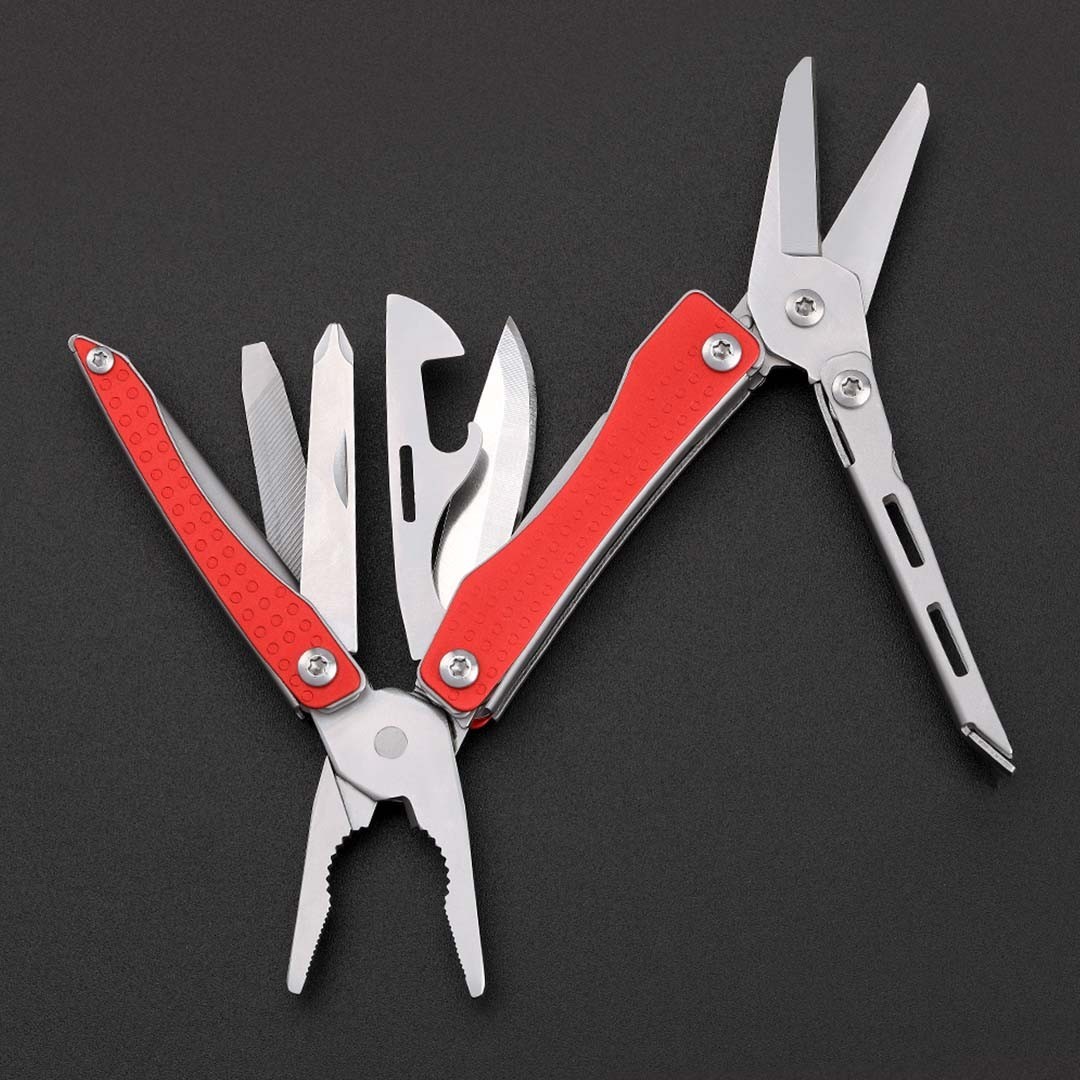 NexTool Mini Flagship Multitool Plier Scissors Openers File Flat Head Red Handle