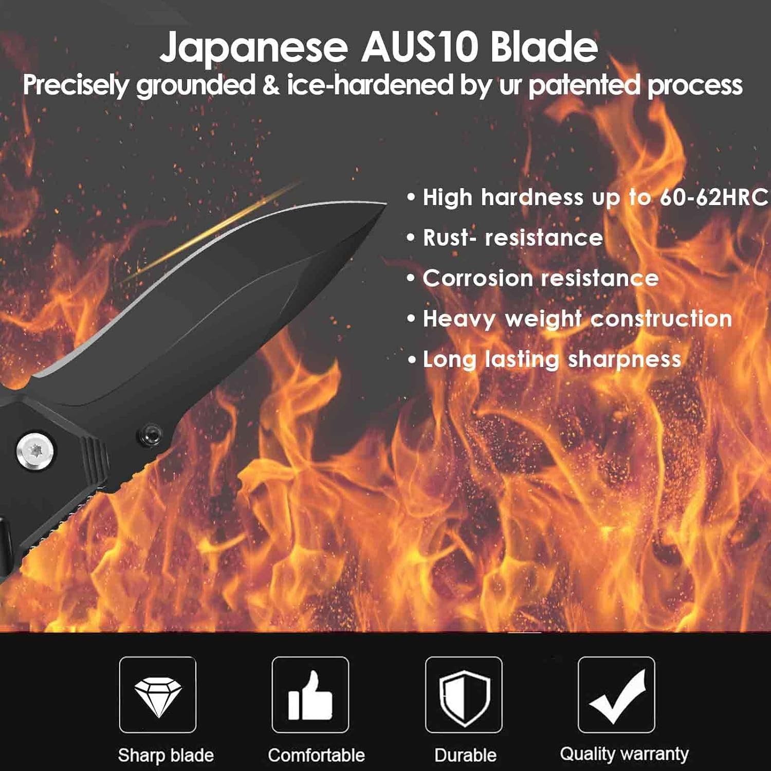 Pocket Knife, Folding Tactical Knives Blade 2.6in, Foldable Survival Small Knife