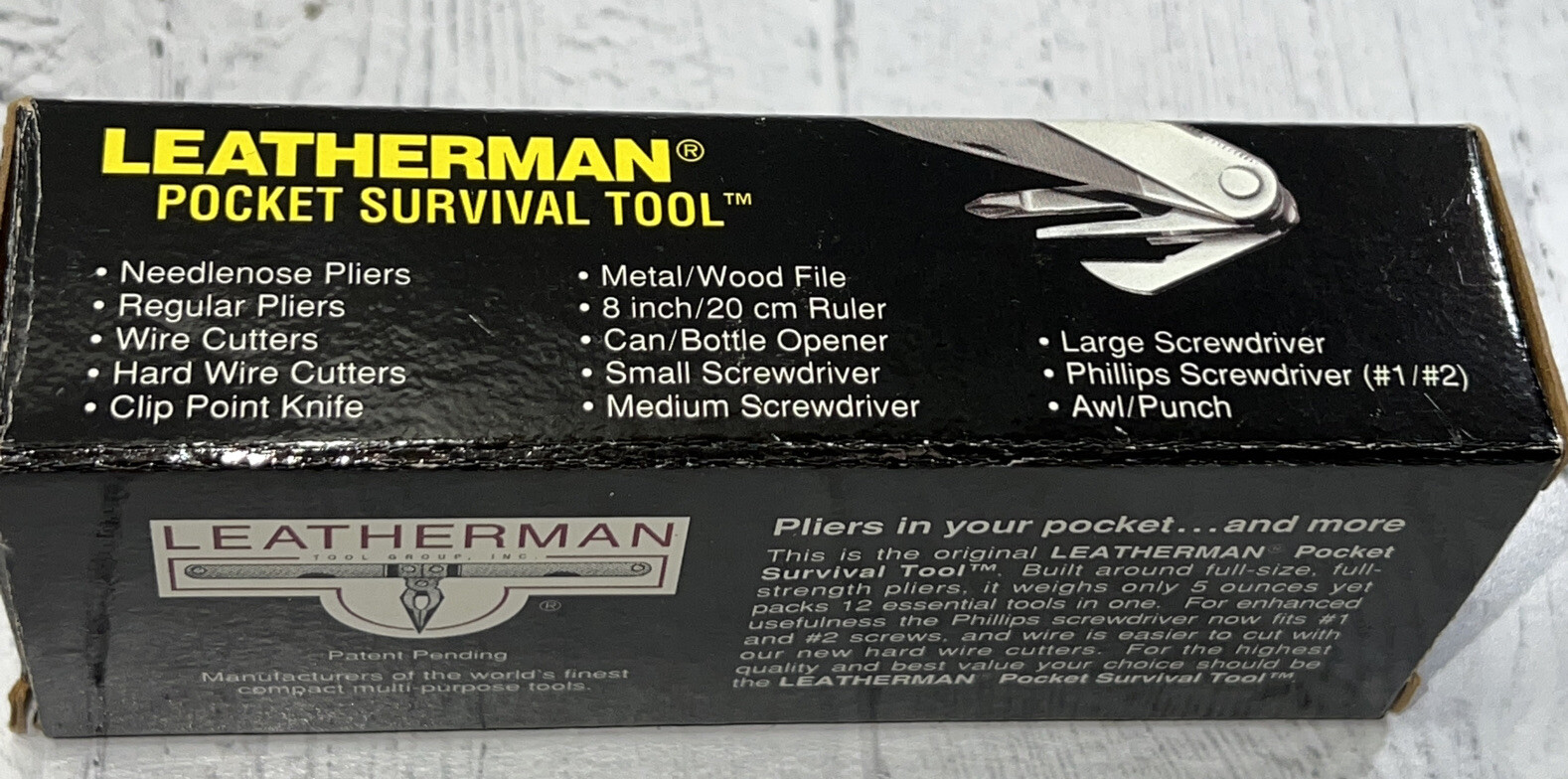 Vintage Leatherman Survival Pocket Multi-Tool 1997 w Leather Sheath New In Box