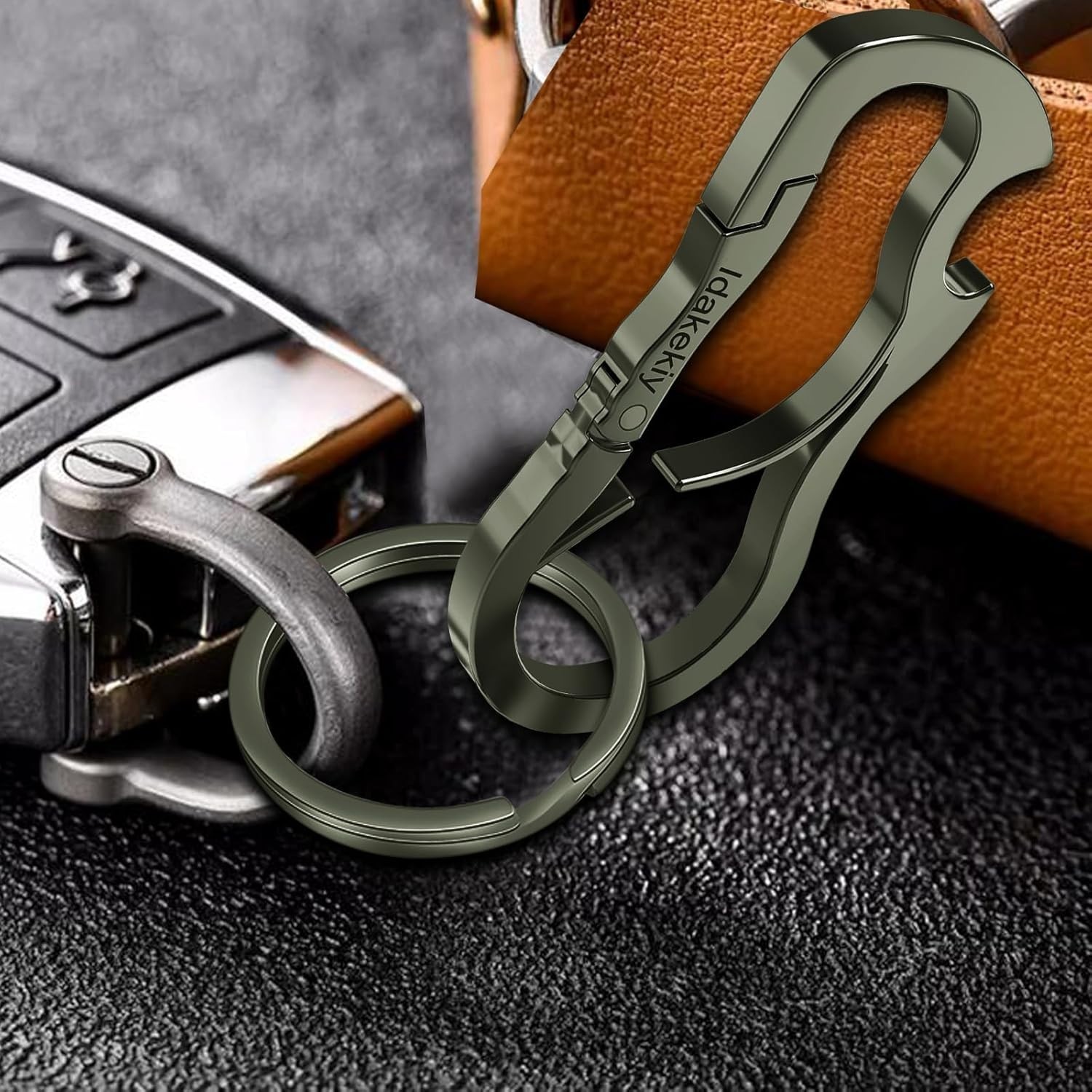 Dual Carabiner Keychain Tool with Bottle Opener – Stylish & Lightweight Design