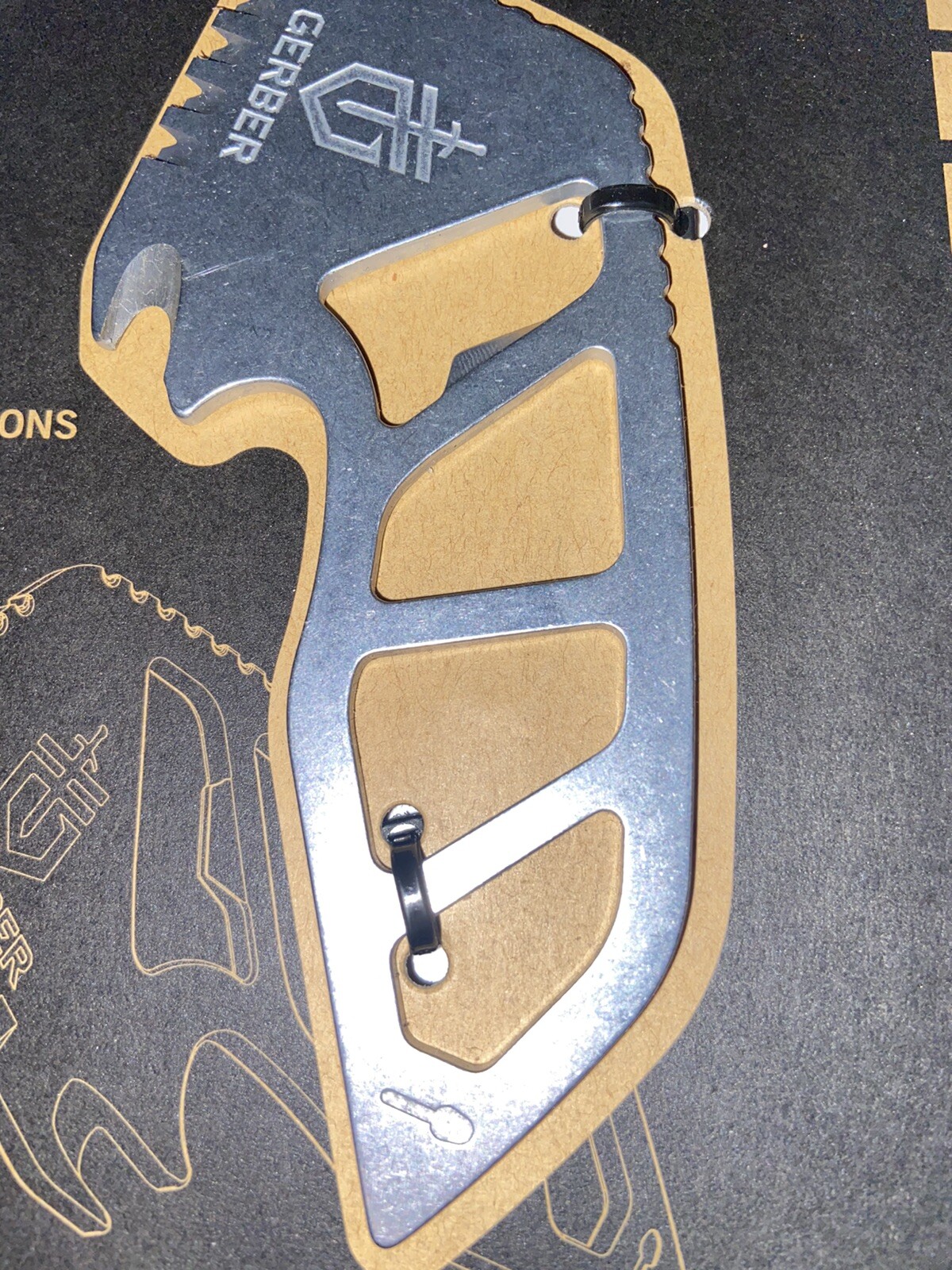 Gerber Gutsy Black Four Function Compact Processing Tool Scale Gut Scoop Open