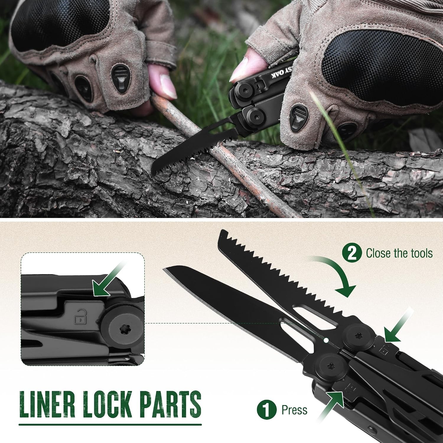 27-in-1 CNC Machined Multitool Pliers Set with Pocket Knife and 27 Functions