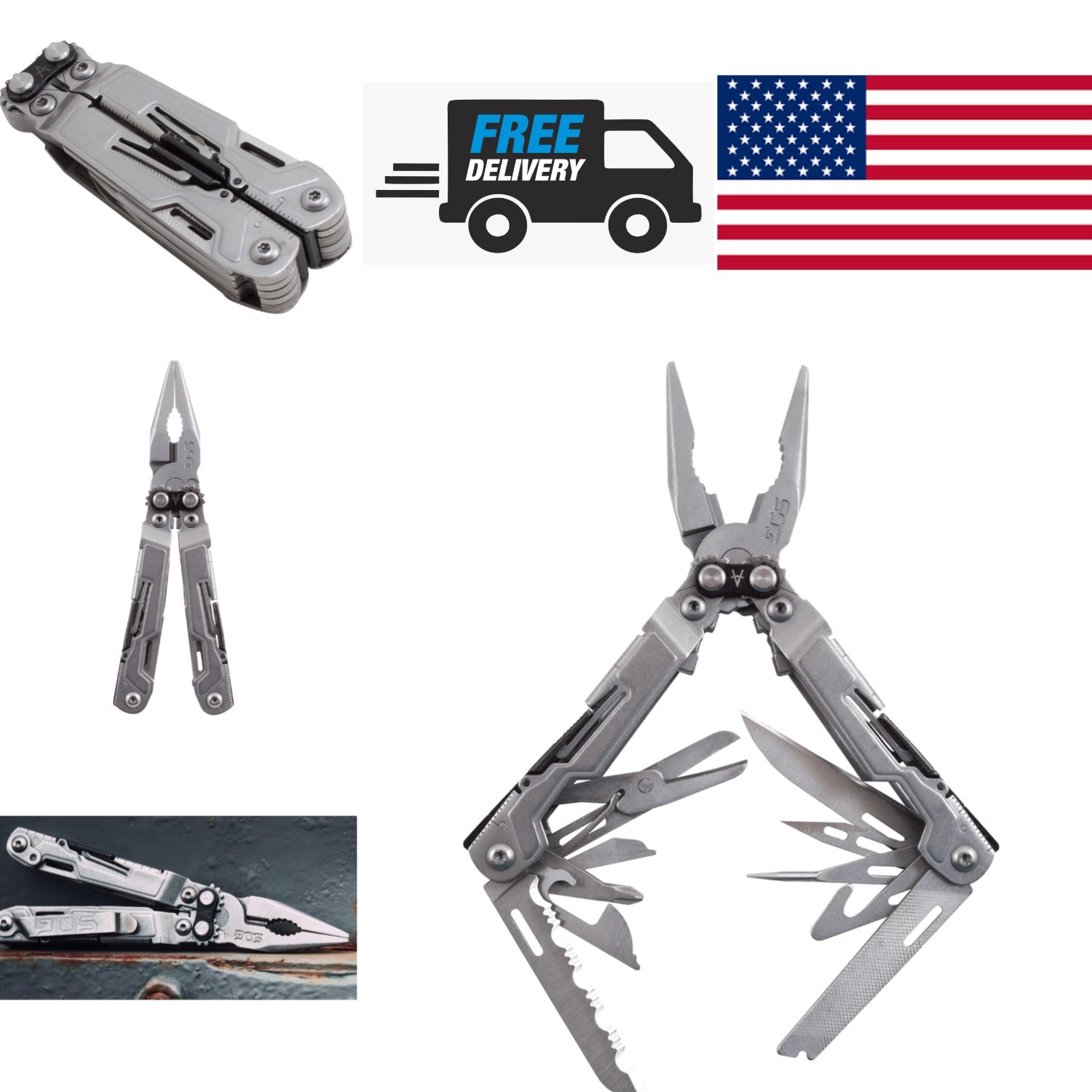 Compact Multi Tool Pliers with 18 Functions for Camping Hiking and Everyday Use