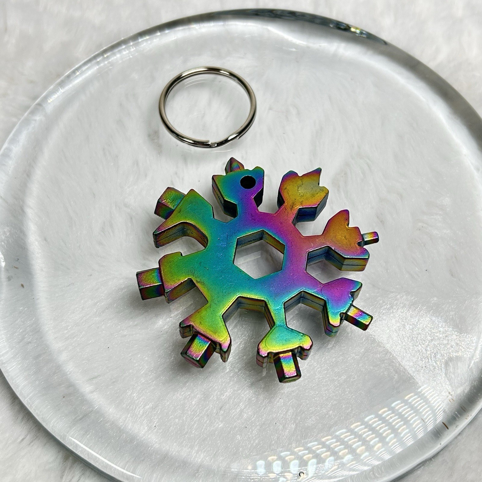 Smartsaker 18 in 1 Metal Multi Tool Key Ring Rainbow Screwdriver Allen Set NEW