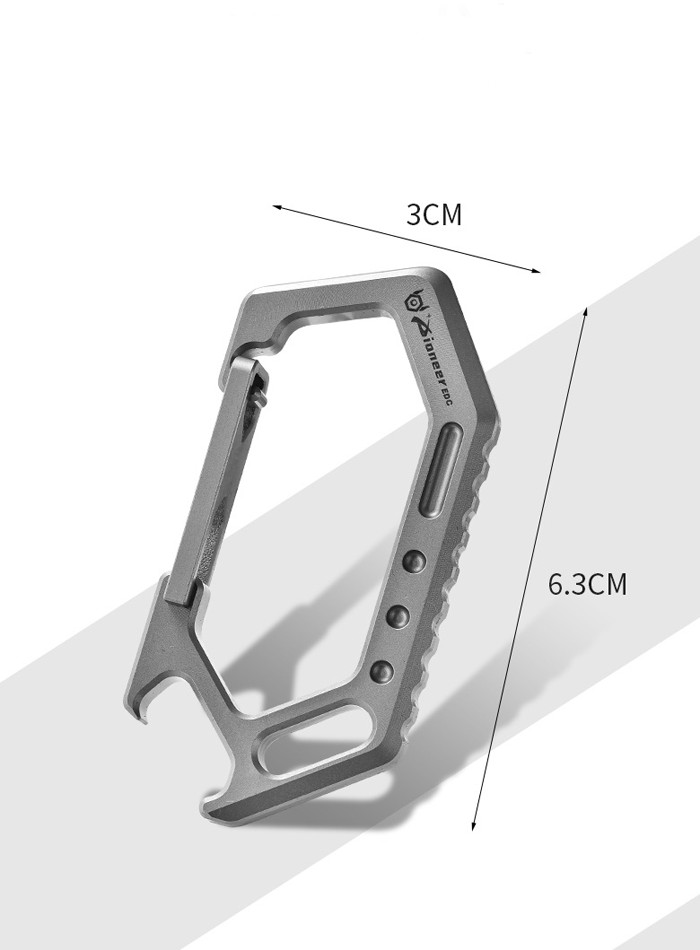 EDC Titanium Keychain Carabiner Car Keys Holder Organizer w/ Bottle Opener Tool