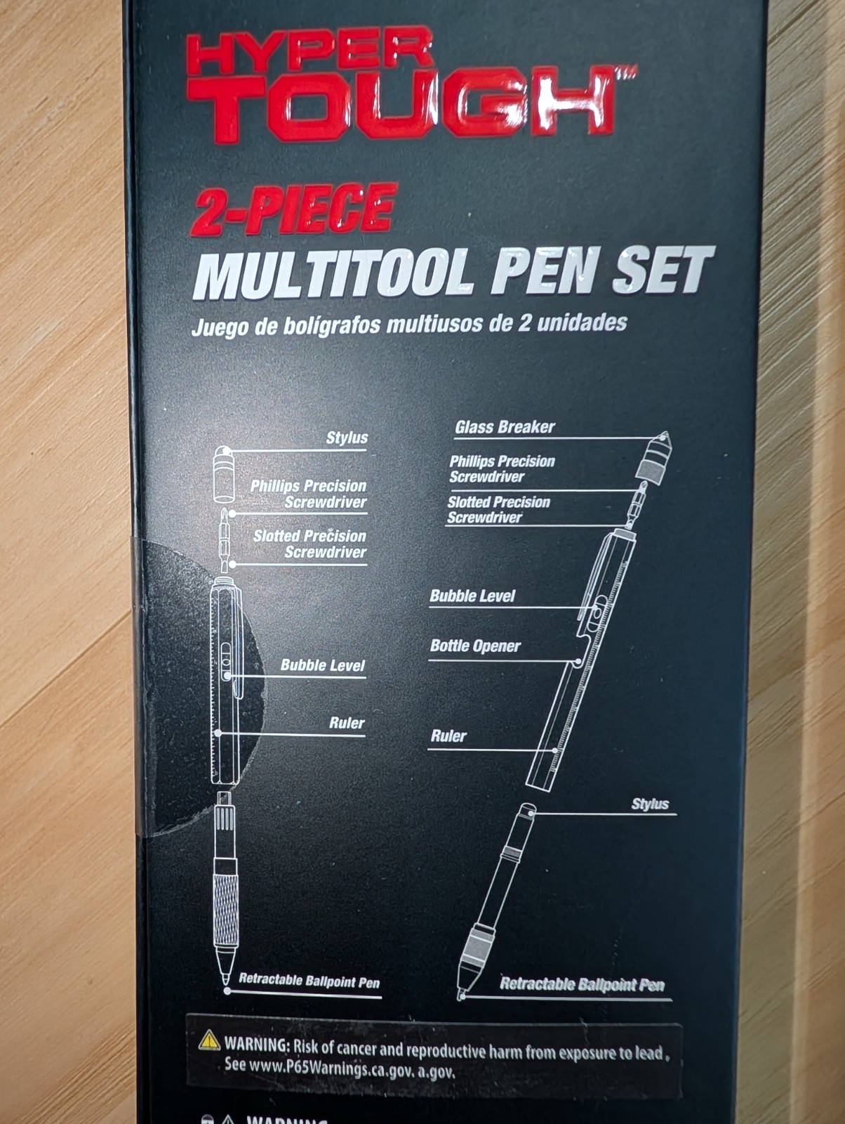 Hyper Tough 16-in-1 Wrench Multitool & 2-Piece Pen Set, Stainless Steel