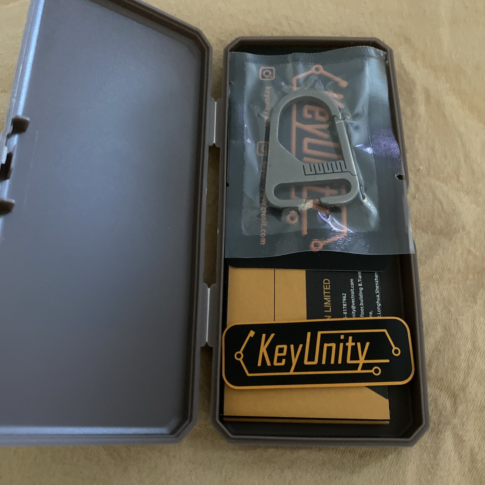 KeyUnity KB00 Titanium Carabiner Keychain Nylon Webbing Molle Clip with Hook