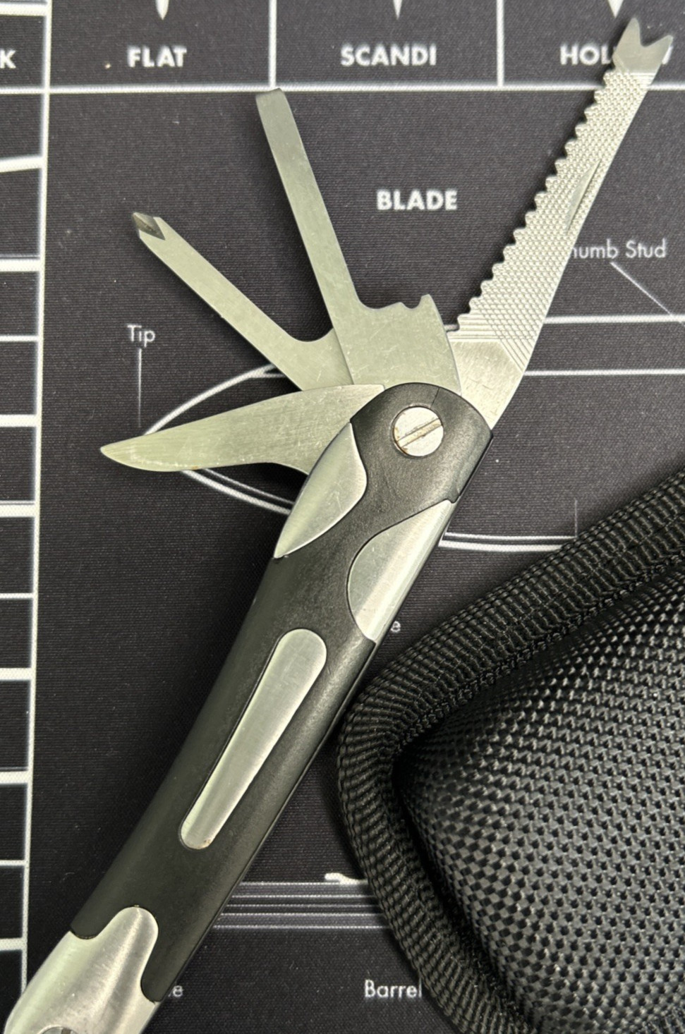 Multi Tool Pliers & Pocketknife Lot of 2 Stainless W/Sheat Camping EDC VGUC