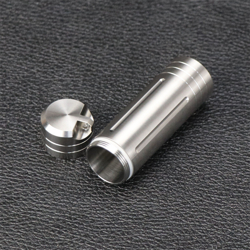 EDC Titanium Alloy Waterproof Case Portable Pill Medicine Capsule Storage Box